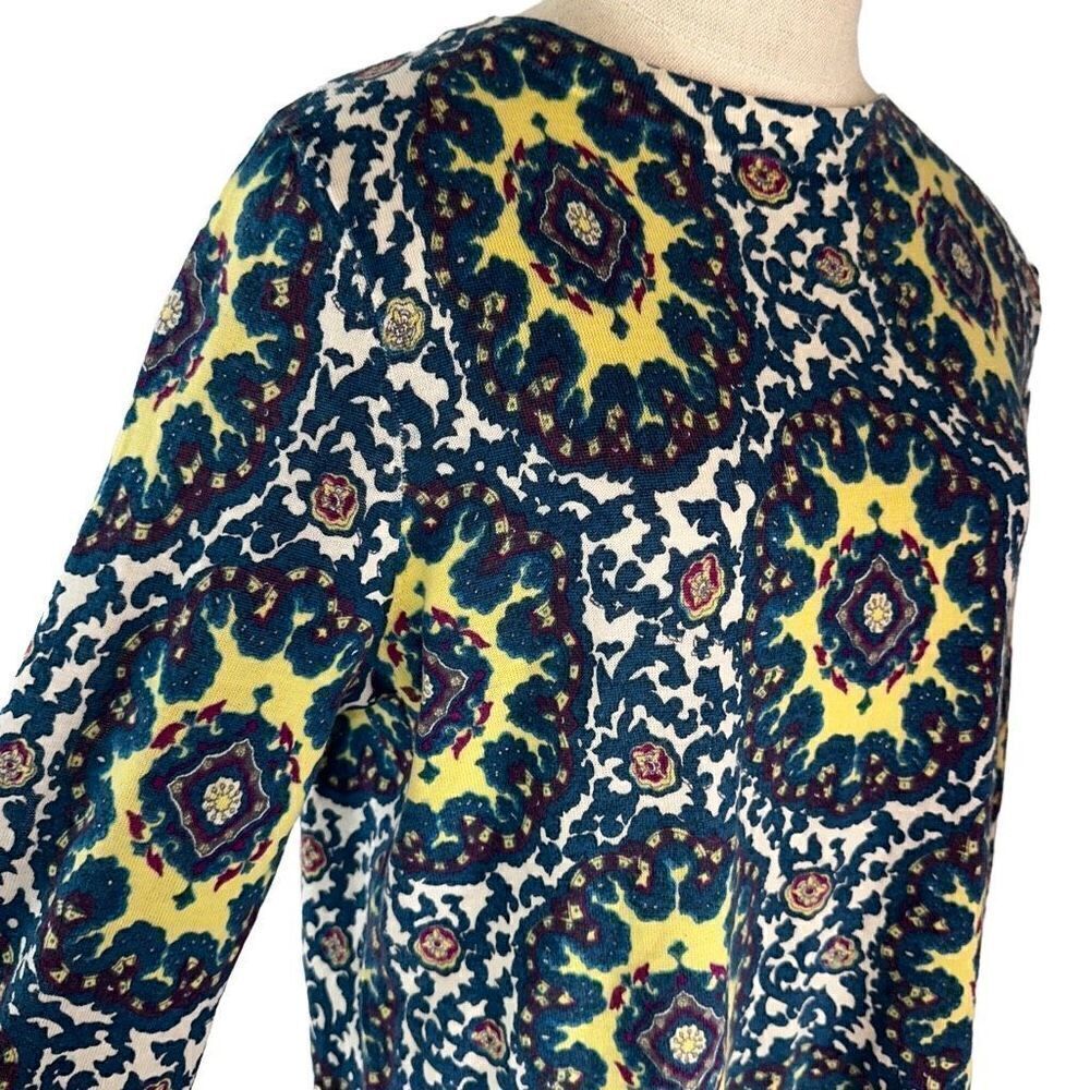 Talbots Womens Merino Wool Colorful Boho Pullover Sweater Artsy Soft Size Large - Picture 3 of 9